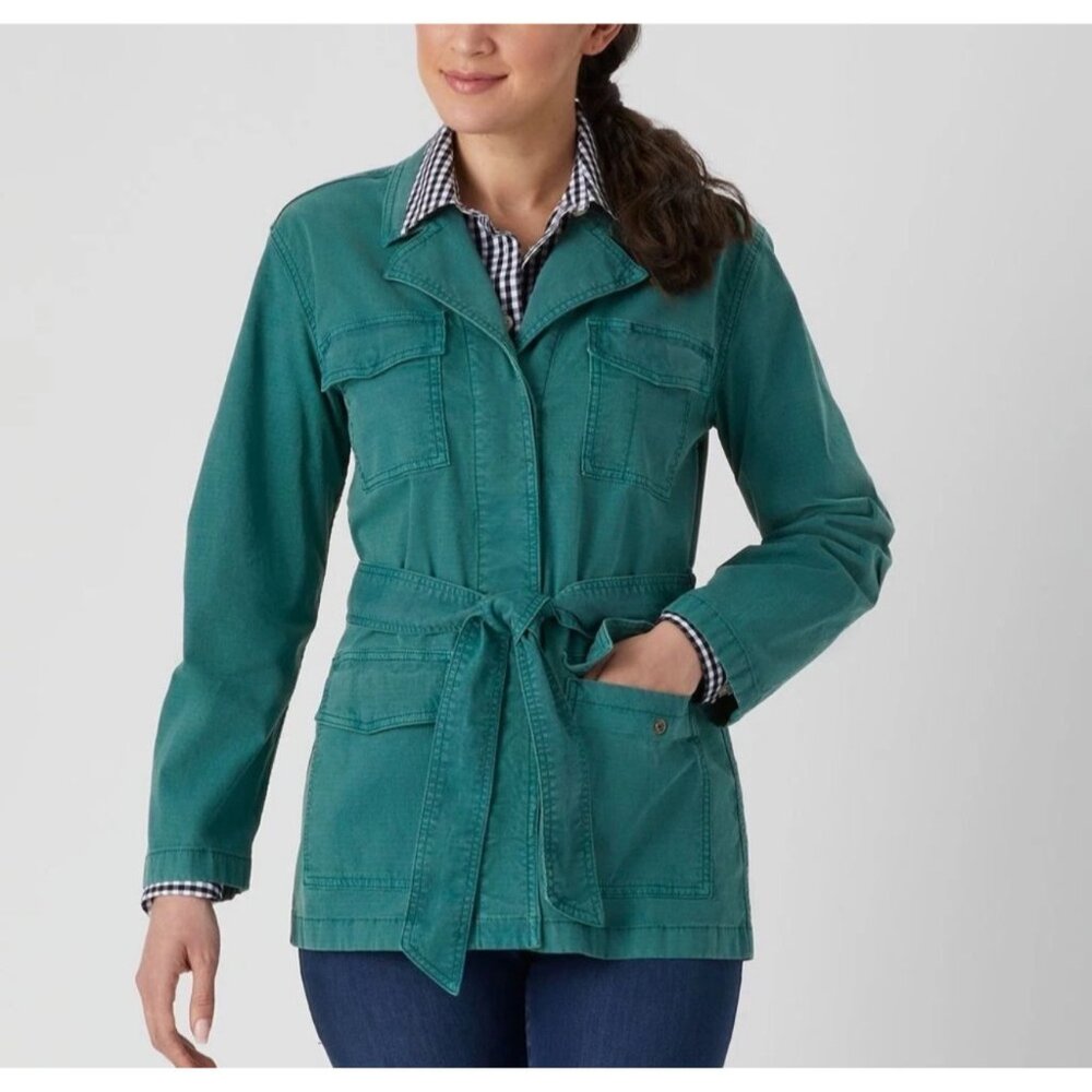 SMALL Womens Duluth Trading The Shop Square Jacket Green Shacket Shirt - Picture 1 of 7